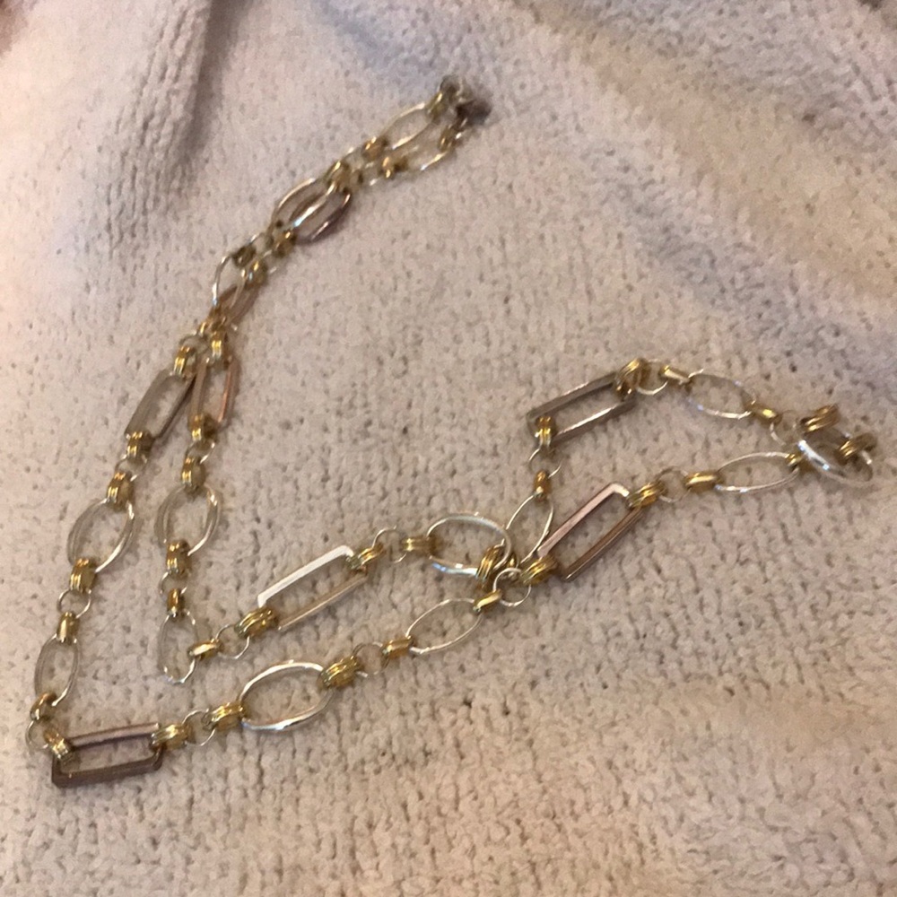 Two-Tone Gold and Silver Link Necklace